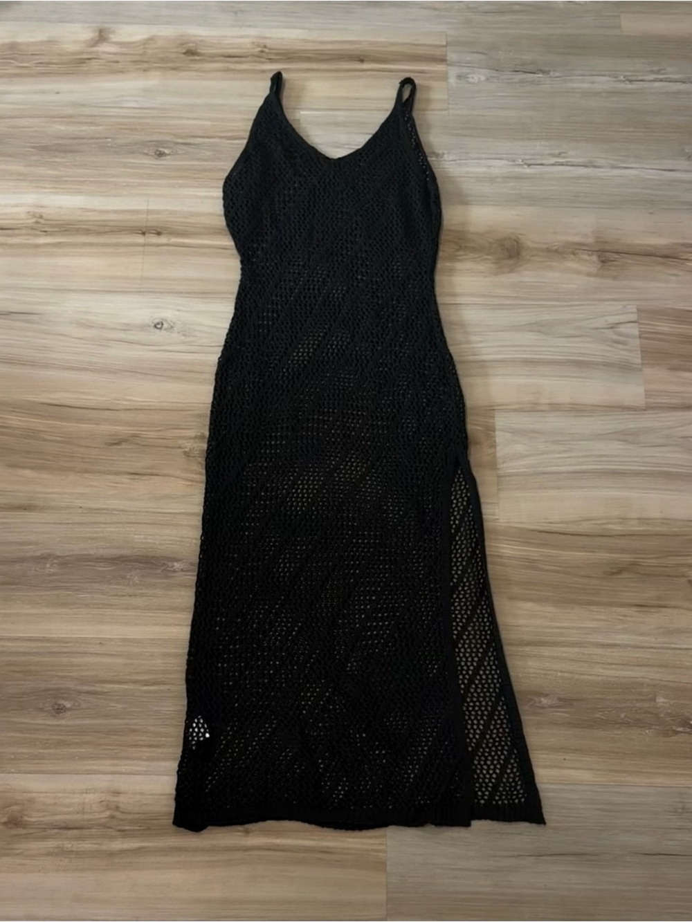 Black Crochet Slip Dress - Women's Lightweight Summer Dress